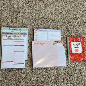 BNWT/LIKE NEW Weekly Planners, Meal Plans/Menus w/Shopping List & Budget Planner